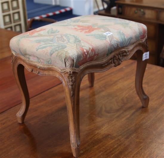 A Victorian dressing stool, on cabriole legs W.50cm